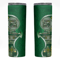 Samoan Siapo Art Tattoo Polynesian Pattern Skinny Tumbler Green Color - Polynesian Pride