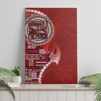 Samoan Siapo Art Tattoo Polynesian Pattern Canvas Wall Art Red Color LT03 - Polynesian Pride