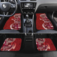 Samoan Siapo Art Tattoo Polynesian Pattern Car Mats Red Color LT03 Set 4pcs Red - Polynesian Pride