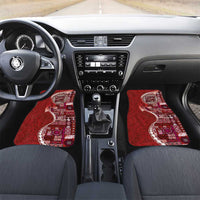 Samoan Siapo Art Tattoo Polynesian Pattern Car Mats Red Color LT03 Set 2pcs - Front Red - Polynesian Pride