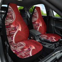 Samoan Siapo Art Tattoo Polynesian Pattern Car Seat Cover Red Color - Polynesian Pride