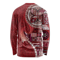 Samoan Siapo Art Tattoo Polynesian Pattern Long Sleeve Shirt Red Color LT03 - Polynesian Pride