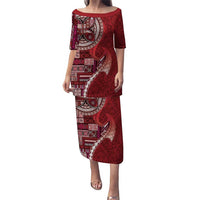 Samoan Siapo Art Tattoo Polynesian Pattern Puletasi Red Color - Polynesian Pride