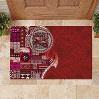 Samoan Siapo Art Tattoo Polynesian Pattern Rubber Doormat Red Color LT03 Red - Polynesian Pride