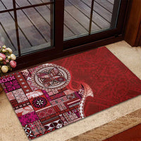 Samoan Siapo Art Tattoo Polynesian Pattern Rubber Doormat Red Color LT03 - Polynesian Pride