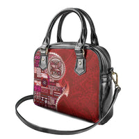 Samoan Siapo Art Tattoo Polynesian Pattern Shoulder Handbag Red Color - Polynesian Pride