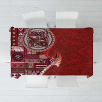 Samoan Siapo Art Tattoo Polynesian Pattern Tablecloth Red Color LT03 Red - Polynesian Pride