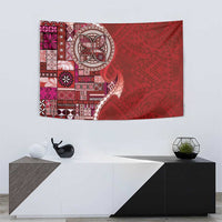 Samoan Siapo Art Tattoo Polynesian Pattern Tapestry Red Color - Polynesian Pride