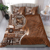 Samoan Siapo Art Tattoo Polynesian Pattern Bedding Set Brown Color - Polynesian Pride