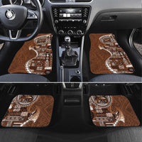 Samoan Siapo Art Tattoo Polynesian Pattern Car Mats Brown Color LT03 Set 4pcs Brown - Polynesian Pride