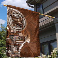 Samoan Siapo Art Tattoo Polynesian Pattern Garden Flag Brown Color - Polynesian Pride