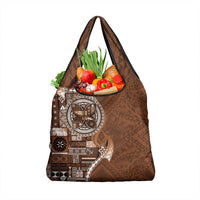 Samoan Siapo Art Tattoo Polynesian Pattern Grocery Bag Brown Color LT03 1-pack One Size Brown - Polynesian Pride