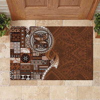 Samoan Siapo Art Tattoo Polynesian Pattern Rubber Doormat Brown Color LT03 Brown - Polynesian Pride