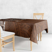 Samoan Siapo Art Tattoo Polynesian Pattern Tablecloth Brown Color LT03 - Polynesian Pride