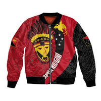 Papua New Guinea Mask Festival Bomber Jacket Papua Niugini Tribe Mask Melanesian Pattern