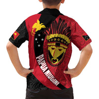 Papua New Guinea Mask Festival Kid Hawaiian Shirt Papua Niugini Tribe Mask Melanesian Pattern
