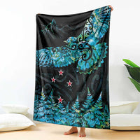 New Zealand Kea Bird Blanket Maori Tattoo and Silver Fern Paua Shell Style LT03 - Polynesian Pride
