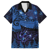 New Zealand Kea Bird Family Matching Short Sleeve Bodycon Dress and Hawaiian Shirt Maori Tattoo and Silver Fern Matariki Style
