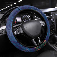 CHOGM FAST Samoa 2024 Steering Wheel Cover Samoan Tapa Tribal and Ornament Pattern with Hibiscus