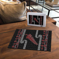 New Zealand Christmas Puzzle Meri Kirihimete Silver Fern Knit Style Red Color LT03 - Polynesian Pride