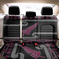 New Zealand Christmas Back Car Seat Cover Meri Kirihimete Silver Fern Knit Style Pink Color - Polynesian Pride