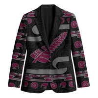New Zealand Christmas Blazer Meri Kirihimete Silver Fern Knit Style Pink Color - Polynesian Pride
