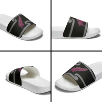 New Zealand Christmas Slide Sandals Meri Kirihimete Silver Fern Knit Style Pink Color - Polynesian Pride