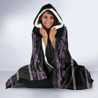 New Zealand Christmas Hooded Blanket Meri Kirihimete Silver Fern Knit Style Purple Color - Polynesian Pride
