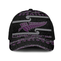 New Zealand Christmas Mesh Trucker Cap Meri Kirihimete Silver Fern Knit Style Purple Color - Polynesian Pride