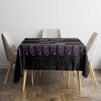 New Zealand Christmas Tablecloth Meri Kirihimete Silver Fern Knit Style Purple Color - Polynesian Pride