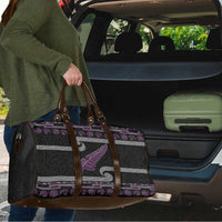 New Zealand Christmas Travel Bag Meri Kirihimete Silver Fern Knit Style Purple Color - Polynesian Pride