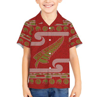 New Zealand Christmas Family Matching Short Sleeve Bodycon Dress and Hawaiian Shirt Meri Kirihimete Silver Fern Knit Style Green Color - Polynesian Pride