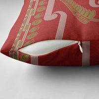 New Zealand Christmas Pillow Cover Meri Kirihimete Silver Fern Knit Style Green Color - Polynesian Pride