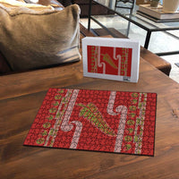 New Zealand Christmas Puzzle Meri Kirihimete Silver Fern Knit Style Green Color - Polynesian Pride