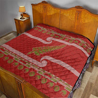 New Zealand Christmas Quilt Meri Kirihimete Silver Fern Knit Style Green Color - Polynesian Pride