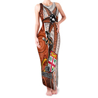 fiji-australia-rugby-family-matching-tank-maxi-dress-and-hawaiian-shirt-kangaroo-and-palm-tree-orange-tapa-pattern-mix-aboriginal