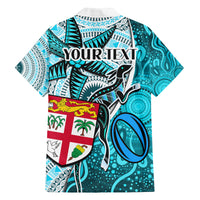 personalised-fiji-australia-rugby-family-matching-tank-maxi-dress-and-hawaiian-shirt-kangaroo-and-palm-tree-blue-tapa-pattern-mix-aboriginal