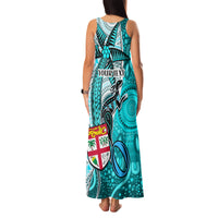 personalised-fiji-australia-rugby-family-matching-tank-maxi-dress-and-hawaiian-shirt-kangaroo-and-palm-tree-blue-tapa-pattern-mix-aboriginal