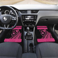 Breast Cancer Awareness Car Mats Think Pink Polynesian Ribbon and Butterfly LT03 Set 2pcs - Front Pink - Polynesian Pride