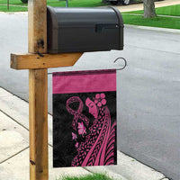 Breast Cancer Awareness Garden Flag Think Pink Polynesian Ribbon and Butterfly LT03 - Polynesian Pride