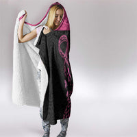 Breast Cancer Awareness Hooded Blanket Think Pink Polynesian Ribbon and Butterfly LT03 - Polynesian Pride