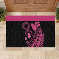 Breast Cancer Awareness Rubber Doormat Think Pink Polynesian Ribbon and Butterfly LT03 Pink - Polynesian Pride