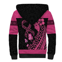 Breast Cancer Awareness Sherpa Hoodie Think Pink Polynesian Ribbon and Butterfly LT03 - Polynesian Pride