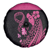 Breast Cancer Awareness Spare Tire Cover Think Pink Polynesian Ribbon and Butterfly LT03 - Polynesian Pride