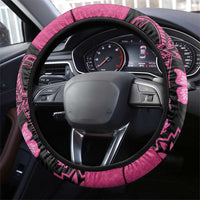Breast Cancer Awareness Steering Wheel Cover Think Pink Polynesian Ribbon and Butterfly LT03 - Polynesian Pride