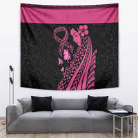 Breast Cancer Awareness Tapestry Think Pink Polynesian Ribbon and Butterfly LT03 Pink - Polynesian Pride