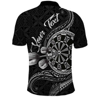Personalised Niue Darts Masters Polo Shirt Tribal Hiapo Dartboard - Polynesian Pride