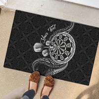 Personalised Niue Darts Masters Rubber Doormat Tribal Hiapo Dartboard LT03 - Polynesian Pride