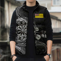 Personalised Niue Darts Masters Sleeveless Puffer Jacket Tribal Hiapo Dartboard LT03 - Polynesian Pride