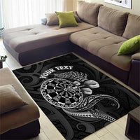 Personalised New Zealand Aotearoa Darts Masters Area Rug Tribal Silver Fern and Ta Moko Dartboard - Polynesian Pride